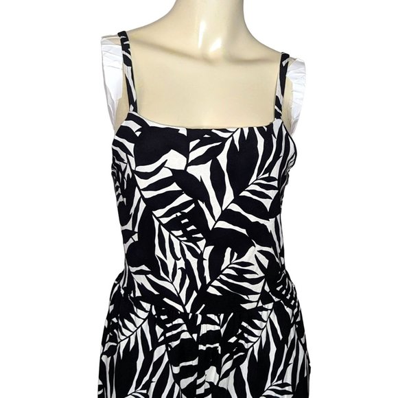 Old Navy Black and White Palm Print Jumpsuit Size Women Medium - Picture 5 of 12